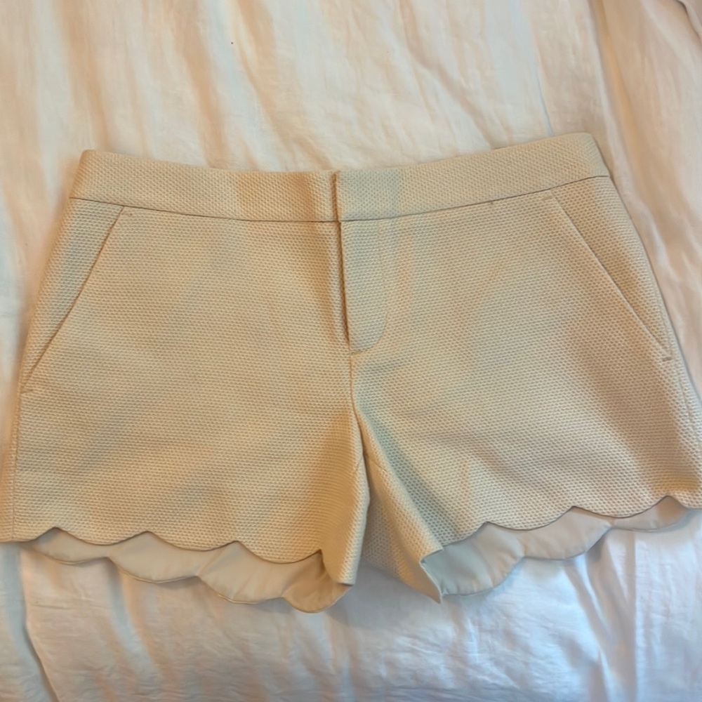 Club Monaco shorts with scallop hem.